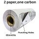 Paper Roll  -  6 inches / 150 mm  x 65mm Dia 2ply  with single carbon copy with punching holes -Pack of 50 nos