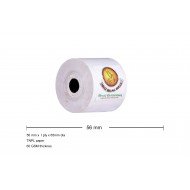Paper Roll  -  6 inches / 150 mm  x 65mm Dia 2ply  with single carbon copy with punching holes -Pack of 50 nos