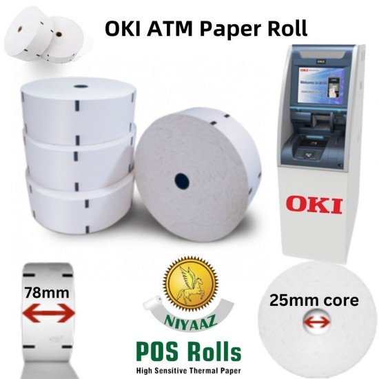 OKI ATM Machine Paper Roll (25MM CORE)