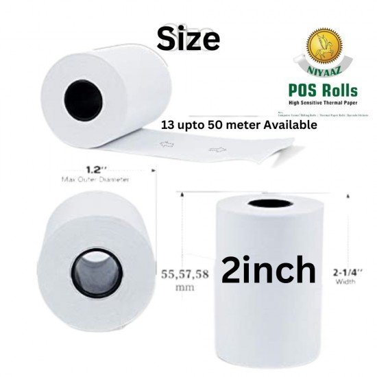 2 inch Thermal Paper Rolls Pack of 500